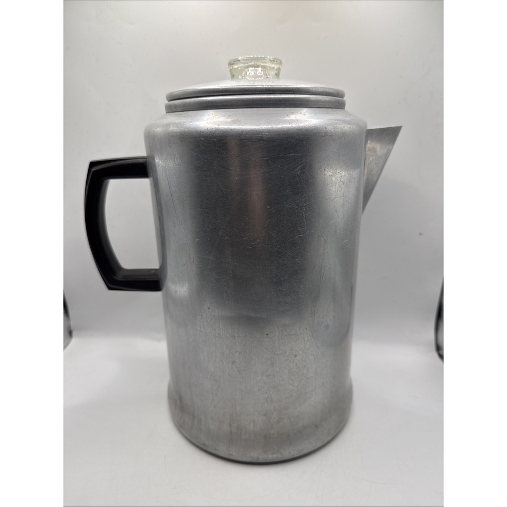 Vtg 10-20 Cup Lightweight Aluminum Percolator Complete Quality Camping
